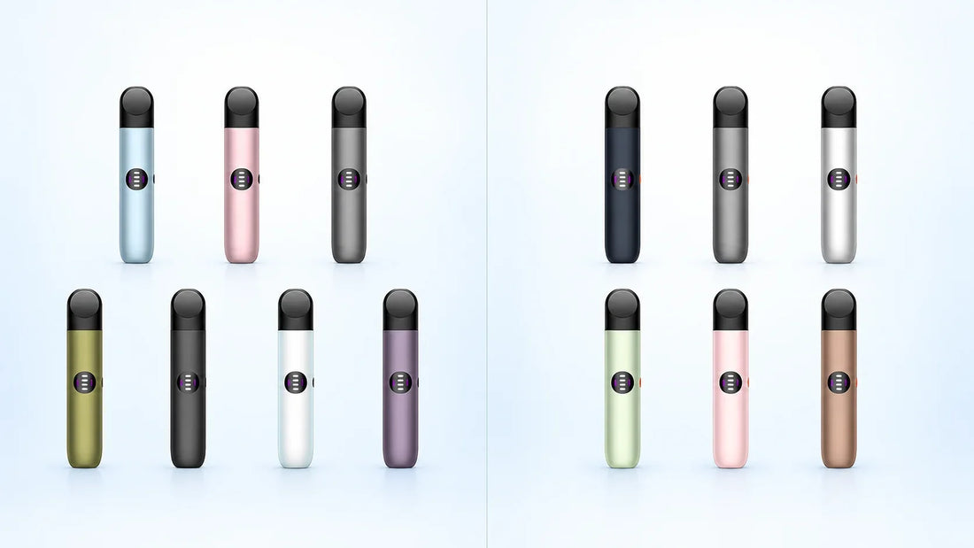 RELX Infinity 2 与 Infinity 2 Plus 烟杆外观并排对比编辑示意图