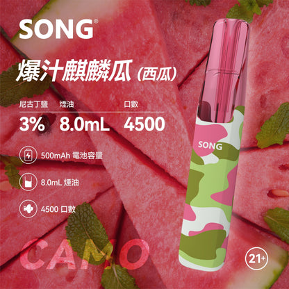 崧鸭嘴兽 Song Camo Series A36迷彩杆身一次性电子 黑冰薄荷 图片8 - RELX.HK