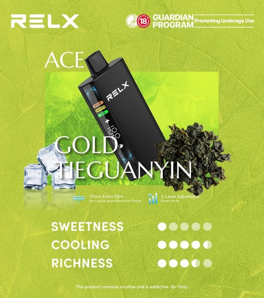 正品悦刻RELX ACE 30000口超大容量冰爽系列航空级铝材超薄设计三档功率可调智能液晶显示电量油量一次性电子烟-多口味可选 图片 4