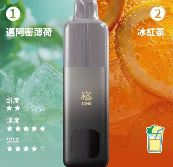 崧双口味电子烟 - 崧A66 SONG A66 - 双仓双萃激爽果味 迈阿密薄荷冰红茶 图片9 - RELX.HK