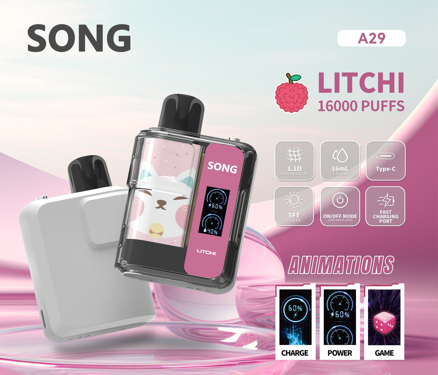 崧SONG A29娱乐系列16000口一次性电子烟-麻将骰子崧盒/猜 荔枝 图片11 - RELX.HK