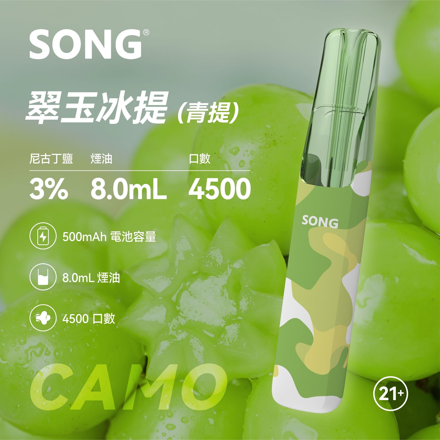 崧鸭嘴兽 Song Camo Series A36迷彩杆身一次性电子 番石榴 图片15 - RELX.HK